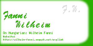 fanni wilheim business card